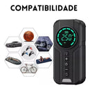 Bomba de Ar Portátil 4 em 1 + Auxiliar de Partida