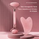 Kit Massageador Facial com Pedra Gua Sha