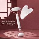 Kit Massageador Facial com Pedra Gua Sha