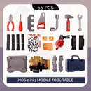 Bancada de Ferramentas Infantil Portátil – Kit Completo 65 Peças