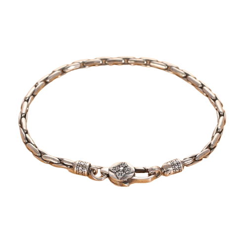 Pulseira masculina banhado a prata