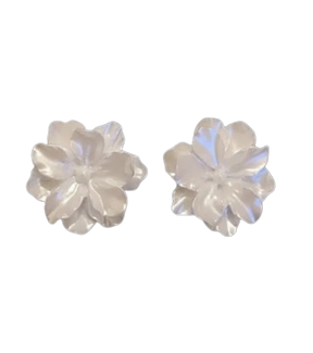 Brincos Femininos de Camélia Branca fairycore